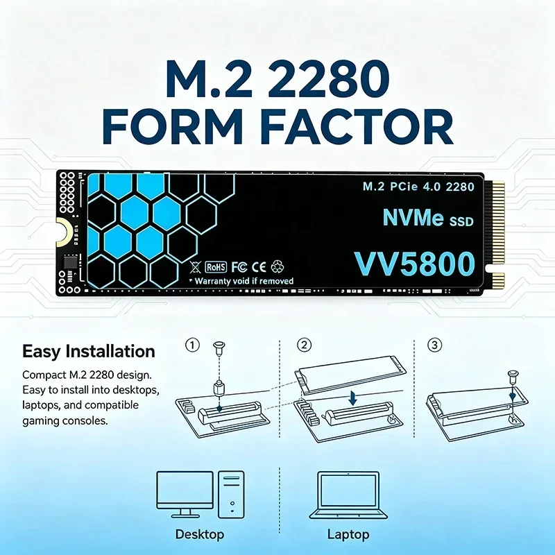 SSD M.2 NVMe VV5800 500GB 1TB  - M.2 Nvme 4Tb Pcie 4.0 Ssd recensione e prezzo